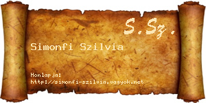 Simonfi Szilvia névjegykártya